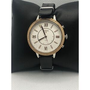 Fossil Q FTW5011 Women's Black Leather Analog White Dial Hybrid Smartwatch HK156